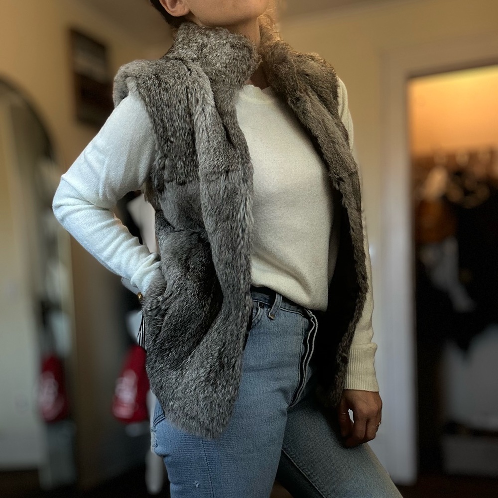 Rabbit fur vest